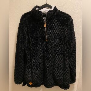 Simply Southern Fuzzy Soft Teddy Bear Quarter-Zip Pullover.